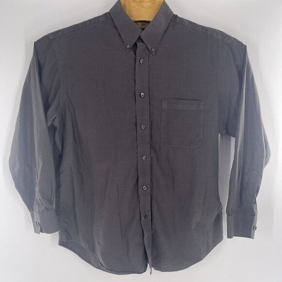 Roundtree & Yorke Gold Label Sz Large‎ Mens Casual Shirt Green Houndstooth - Picture 1 of 3